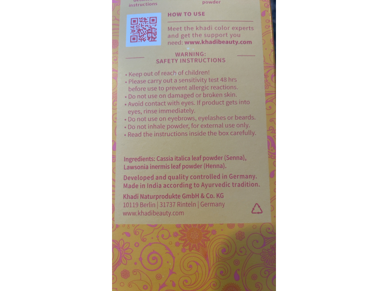 Khadi Color & Care Natural Hair Color, Sunrise, 3.5 oz/100 g