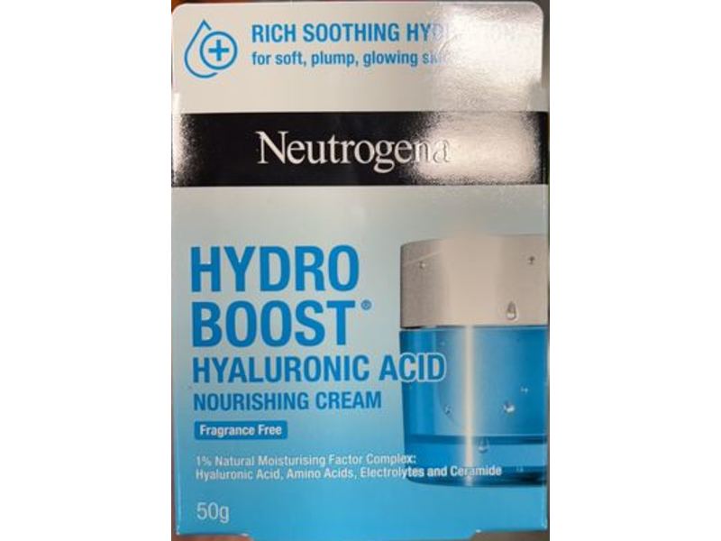 Neutrogena Hydro Boost Hyaluronic Acid Nourishing Cream, Fragrance Free, 50 g