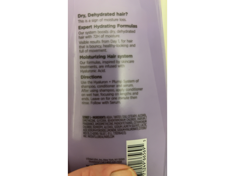 L'Oreal Paris Elvive Hyaluron Plump Hydrating Conditiner, 13.5 fl oz/399 mL