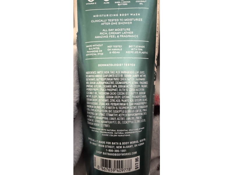 Bath & Body Works Moisturizing Body Wash, Eucalyptus + Pine, 10 fl oz/295 mL