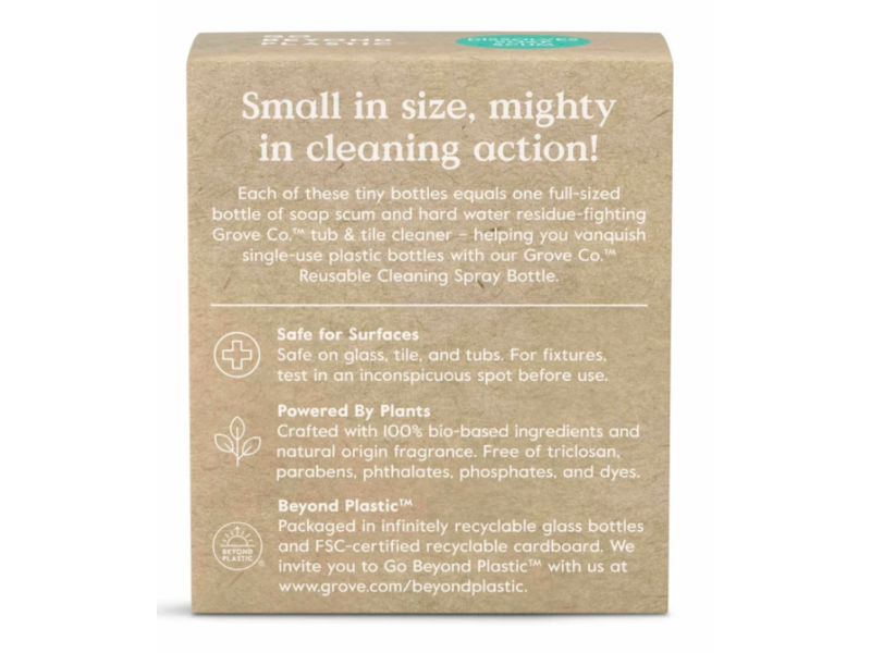 Grove Co. Tub & Tile Concentrate Cleaner, Orange & Rosemary, 1fl oz/30 mL, Pack Of 2