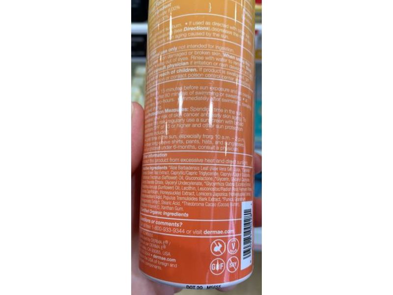 Derma E Ultra Sheer Mineral Body Sunscreen Mist, SPF 30, 6 fl oz/177 mL