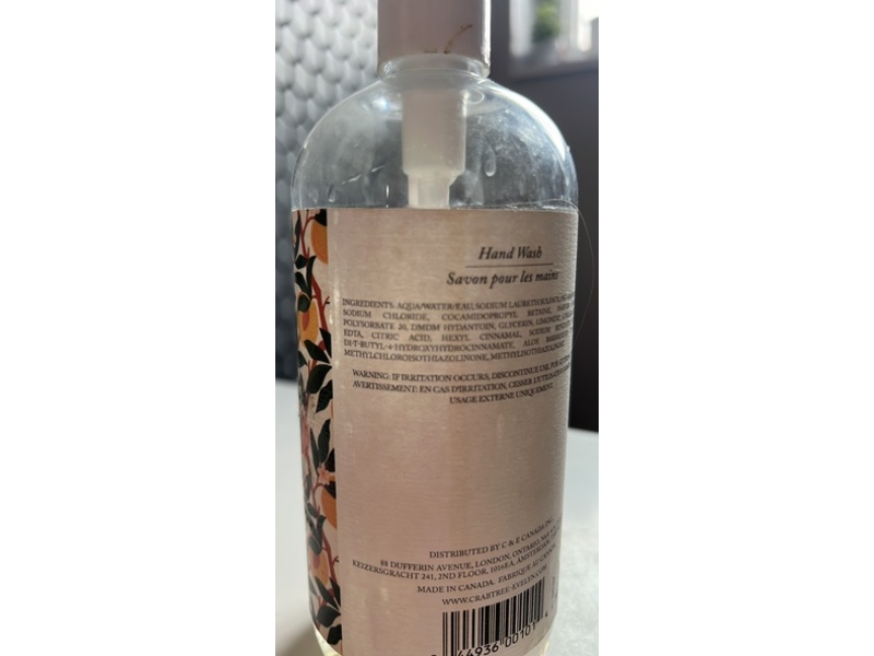 Crabtree & Evelyn Hand Wash, Peach 16.9 fl oz/500 mL