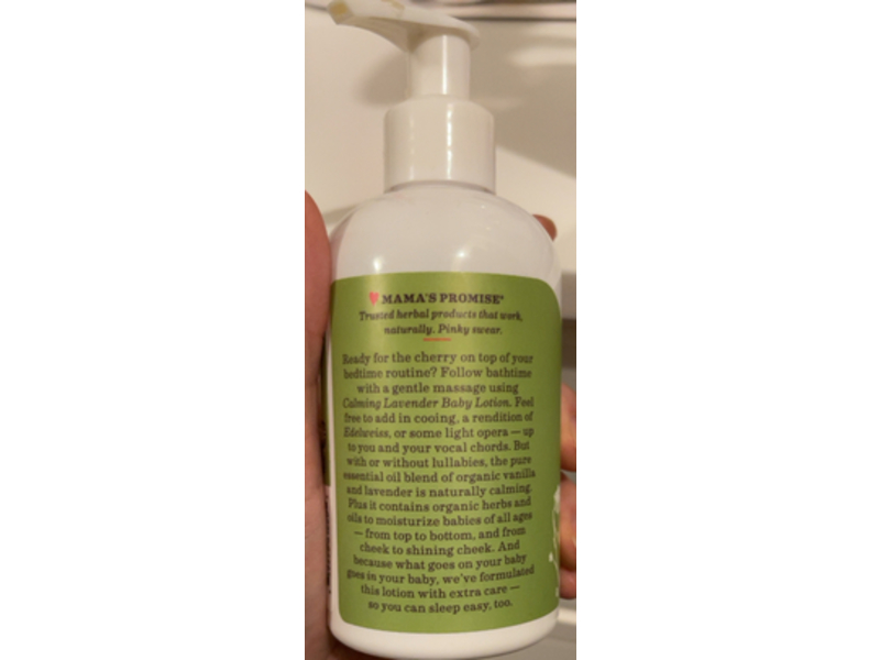 Earth Mama Calming Lavender Baby Lotion, Lavender Vanilla, 8 fl oz/240 mL