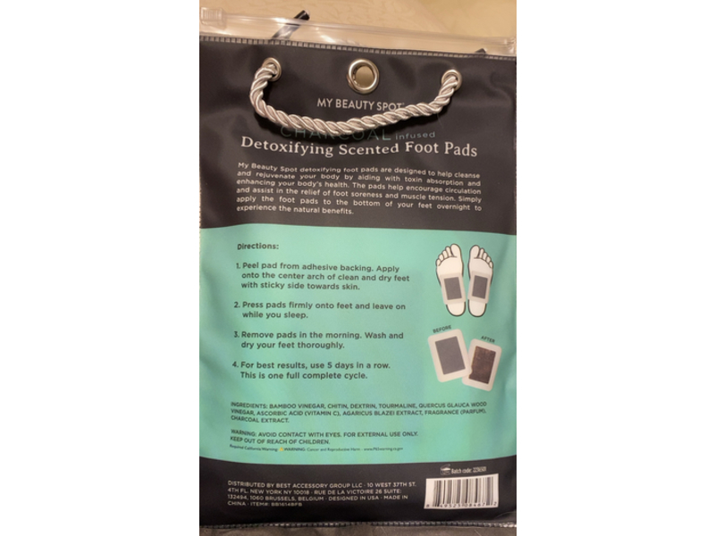 My Beauty Spot Charcoal infused Detoxifying Scented Foot Pads, 5 Pairs