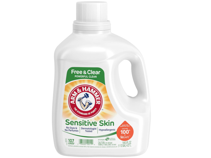 Arm & Hammer Sensitive Skin Laundry Detergent, Free & Clear, 107 Loads