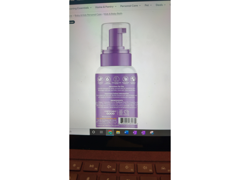 Badger Baby Foaming Shampoo & Wash, Night Night Lavender, 10 fl oz/296 mL