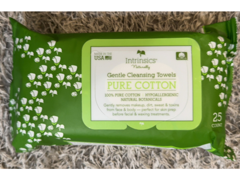 Intrinsics Gentle Cleansing Towels, Pure Cotton, 25 Count
