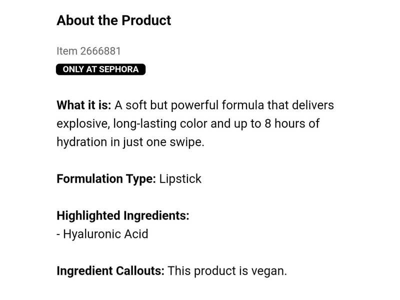 Sephora Collection Matte Velvet Lipstick, 14 Speechless-Red, 0.12 oz/3.5 g