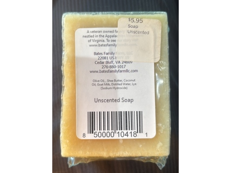 Bates Family Farm Soap, Unscented