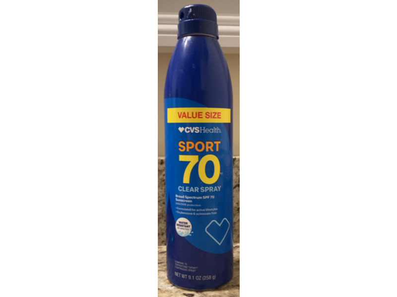 CVS Health Sport Sunscreen Clear Spray, SPF 70, 9.1 oz/258 g