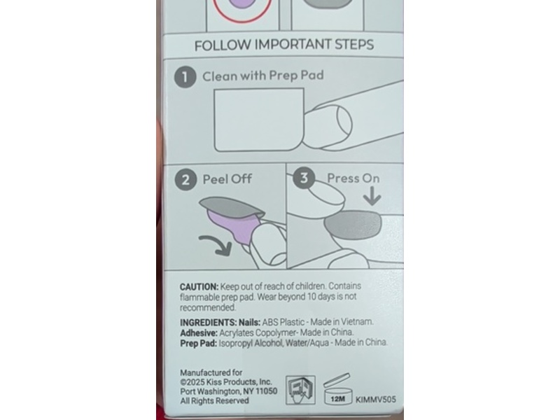 ImPRESS Press On Nails, Positive Black Medium, 30 Count