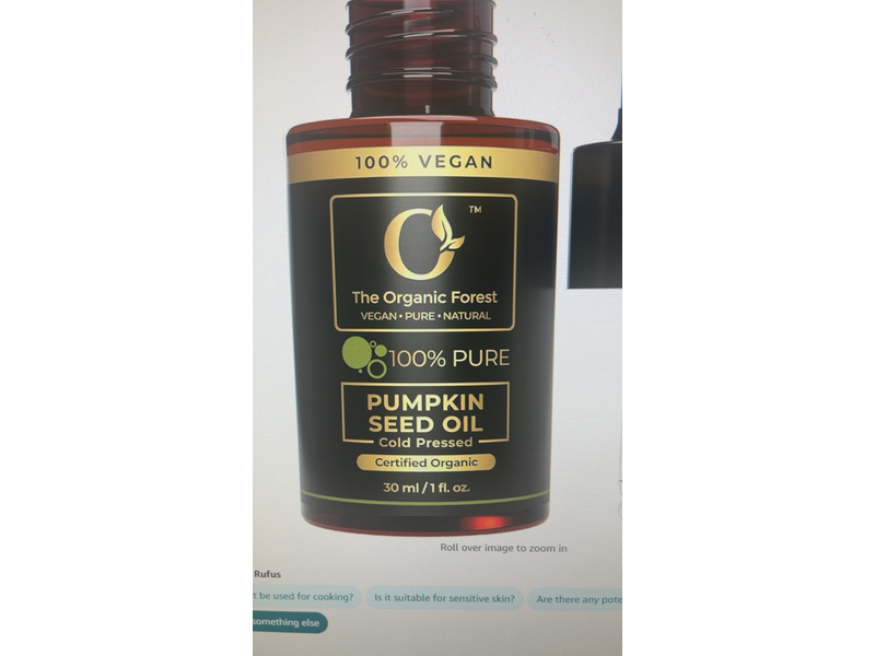 The Organic Forest Pumpkin Seed Oil, 1 fl oz/30 mL
