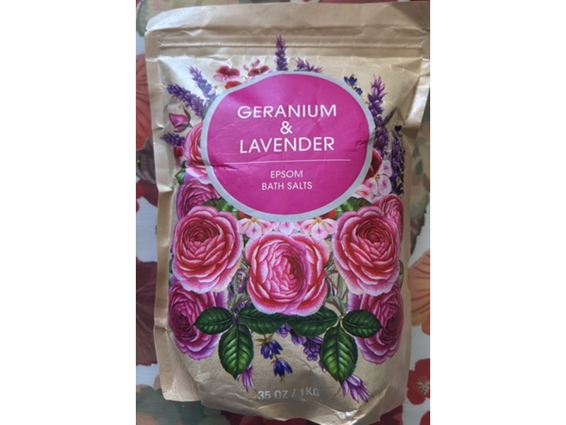 Epsom Bath Salts, Geranium & Lavender, 35 fl oz/1 kg