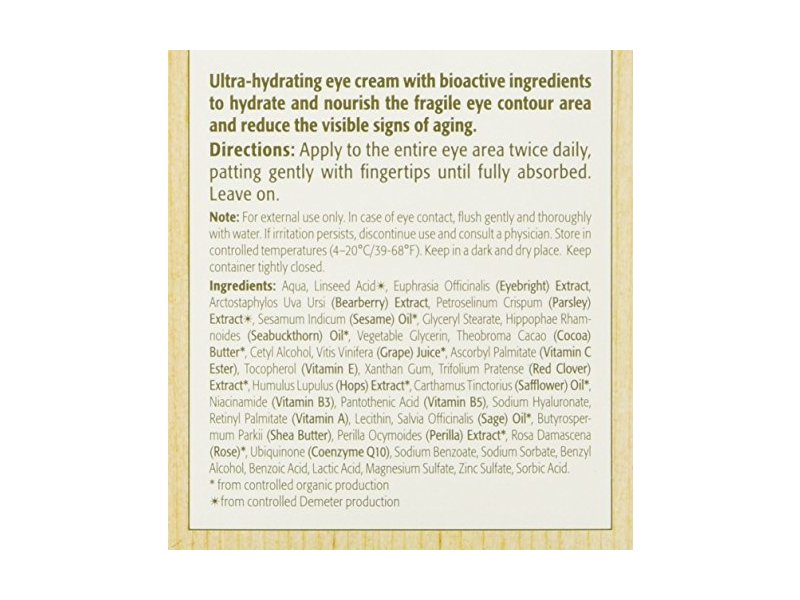 Eminence Organic Skincare Eye Repair Cream, Barberry, 0.5 fl oz/15 mL