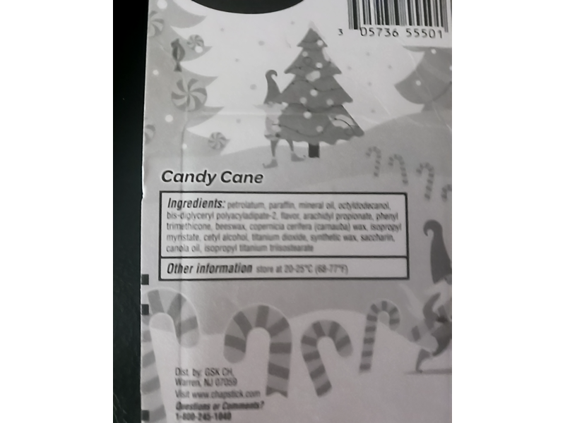 ChapStick Lip Balm, Candy Cane, Pack Of 3