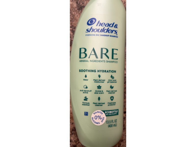 Head & Shoulders Bare Soothing Hydration Shampoo, 13.5 fl oz/400 mL