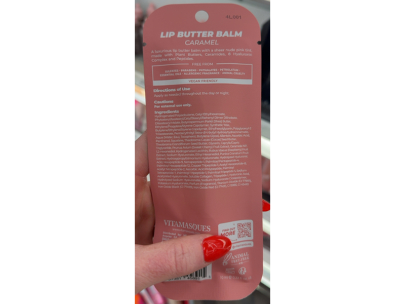 Vitamasques Lip Butter Balm, Caramel, 0.33 fl oz/10 mL
