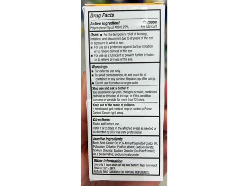 Blink Triple Care 3-In-1 Extended Relief Dry Eye Lubricant, 0.34 fl oz/10 mL