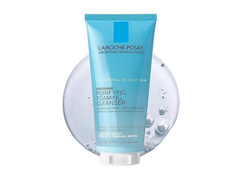La Roche-Posay Toleriane Purifying Foaming Cleanser, Prebiotic Thermal Water, 6.76 fl oz/200 mL