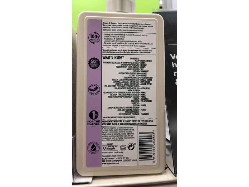 Rhyme&Reason Nourish & Gloss Conditioner, Coconut Water, Wild Rosella Flower, Hyaluronic Acid, 13 fl oz/385 mL