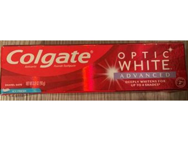 Colgate Optic White Advanced Toothpaste, Icy Fresh, 3.2 oz/90 g
