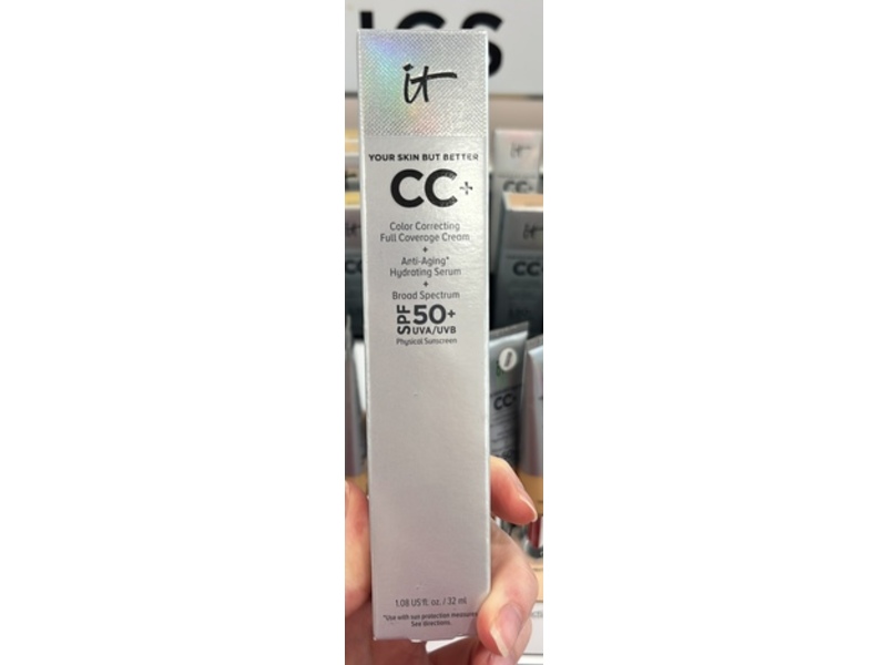 It Cosmetics CC+ Color Correcting Sunscreen, 50+, 1.08 fl oz/32 mL