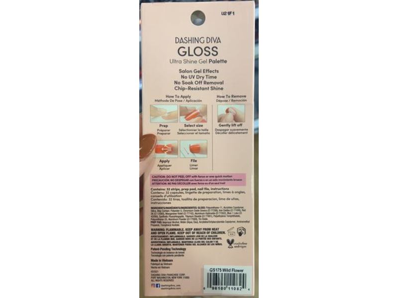 Dashing Diva Gloss Ultra Shine Gel Palette, Wild Flower, 32 Count