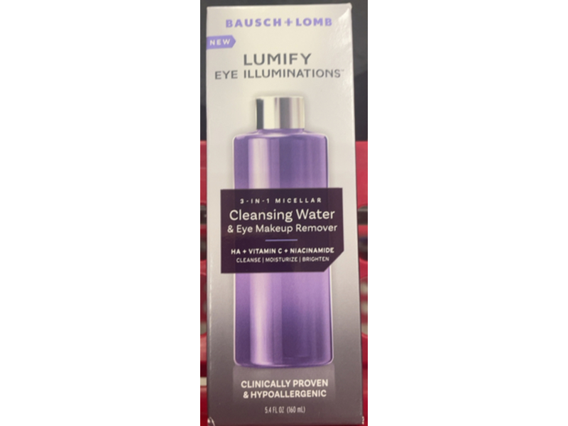 Lumify 3-In-1 Eye Illuminations Cleansing Water & Eye Makeup Remover, 5.4 fl oz/160mL