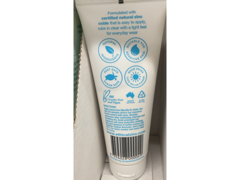 Ethical Zinc Daily Wear Sunscreen Cream, SPF 50+, 100 g