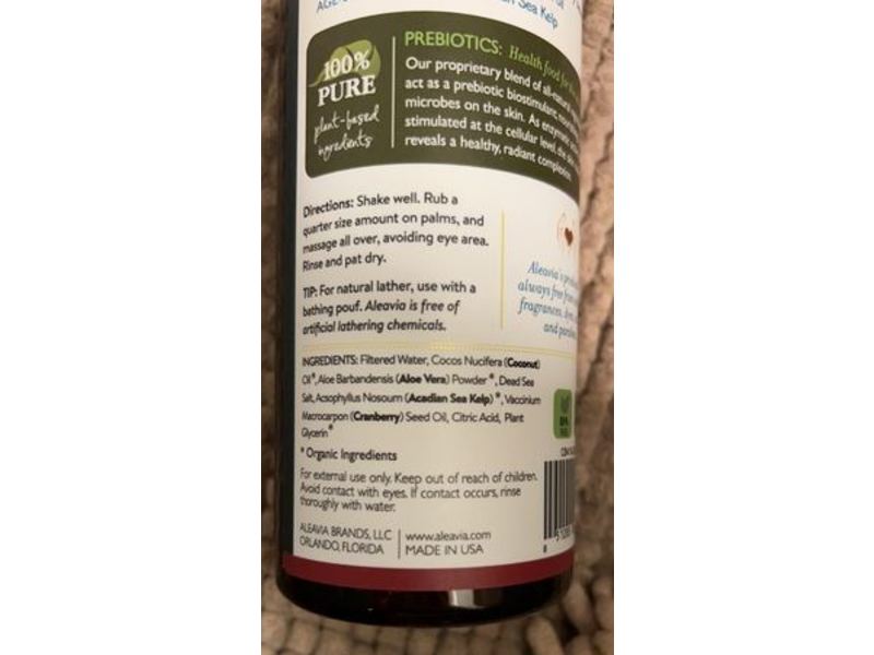 Aleavia Moisture Rich Body Cleans, Cranberry, 16 fl oz/473 mL