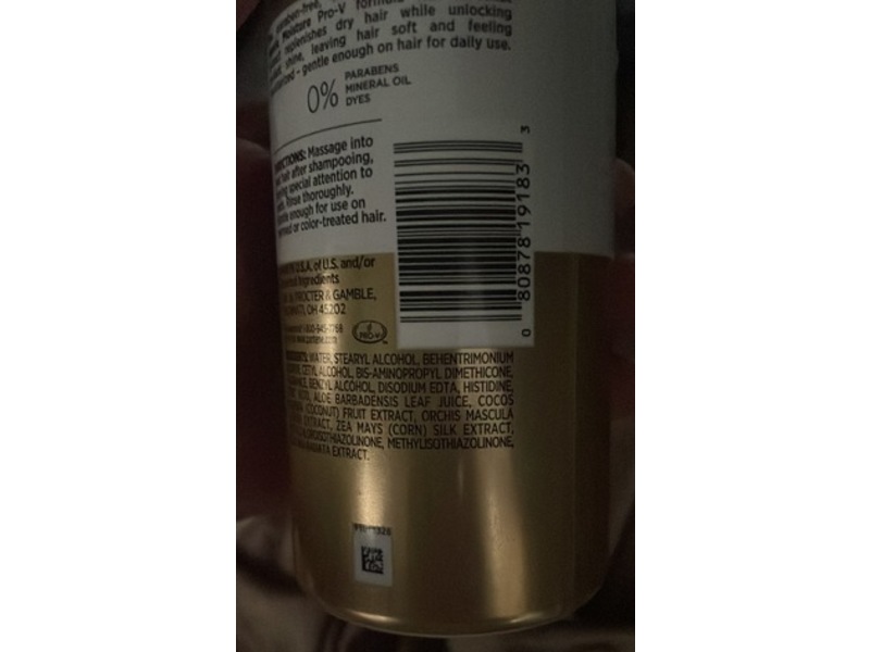 Pantene Gentle Moisture Pro-V Conditioner, Coconut Extracts, 10.1 fl oz/300 mL