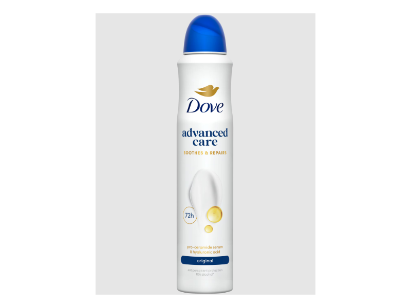 Dove Advanced Care 72h Antiperspirant, Original, Pro-Ceramide Serum & Hyaluronic Acid, 200 mL