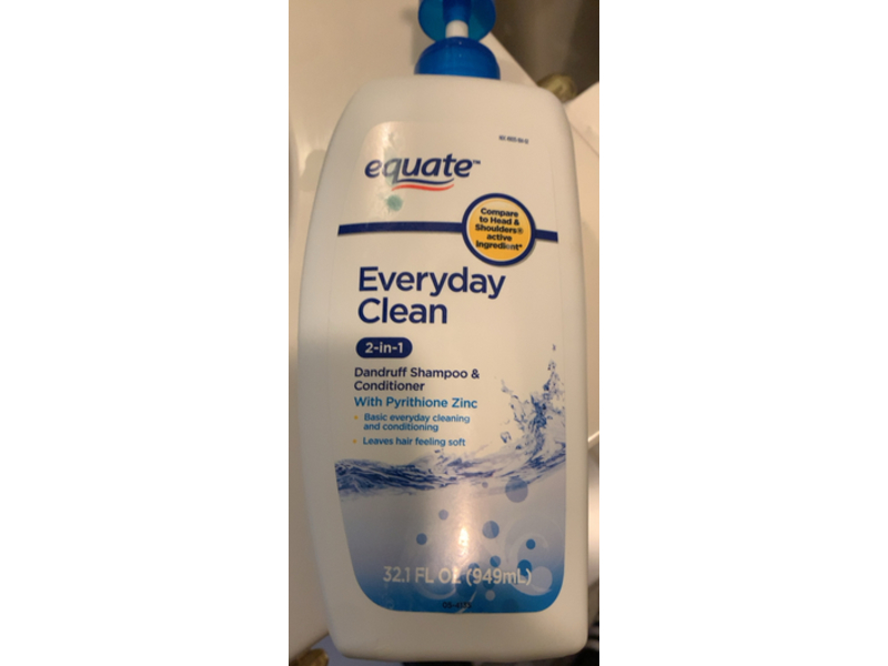 Equate 2-In-1 Everyday Clean Dandruff Shampoo & Conditioner, Pyrithione Zinc, 32.1 fl oz/949 mL