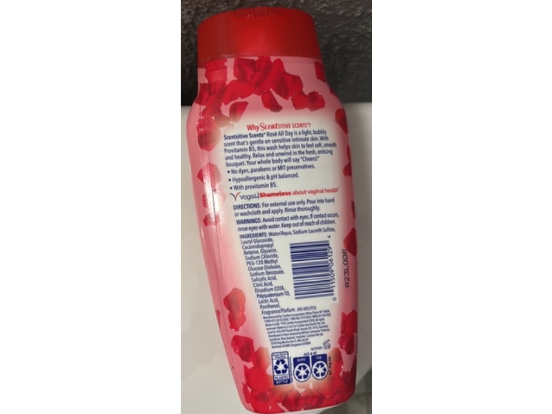 Vagisil Scentsitive Scents Daily Intimate Wash, Rose All Day, Provitamin B5, 12 fl oz/354 mL