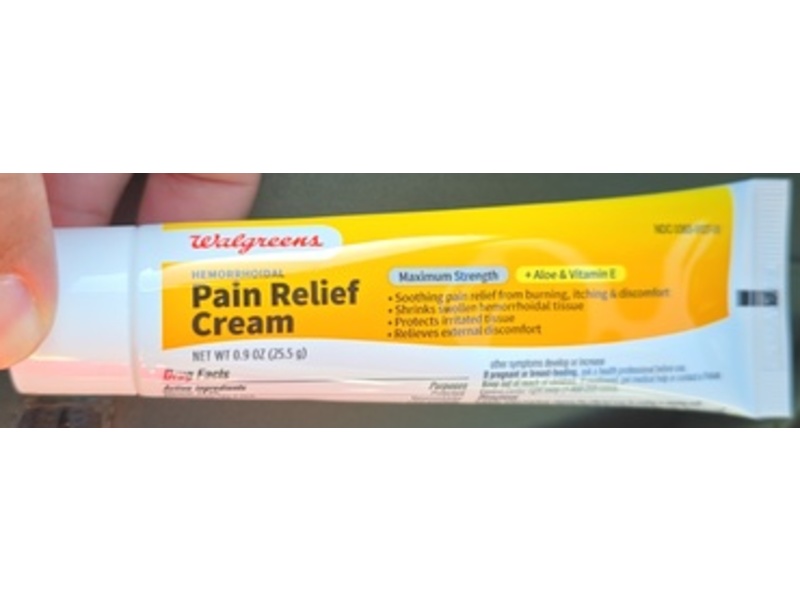 Walgreens Hemorrhoidal Pain Relief Cream, Aloe & Vitamin E, 0.9 oz/25.5 g