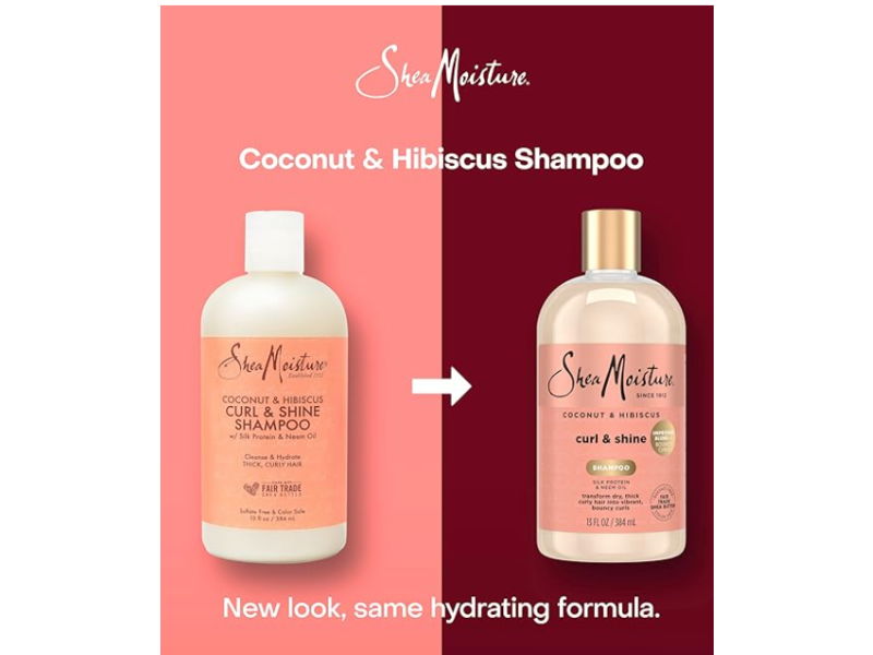 SheaMoisture Coconut & Hibiscus Curl & Shine Shampoo, 13 fl oz (384 mL)