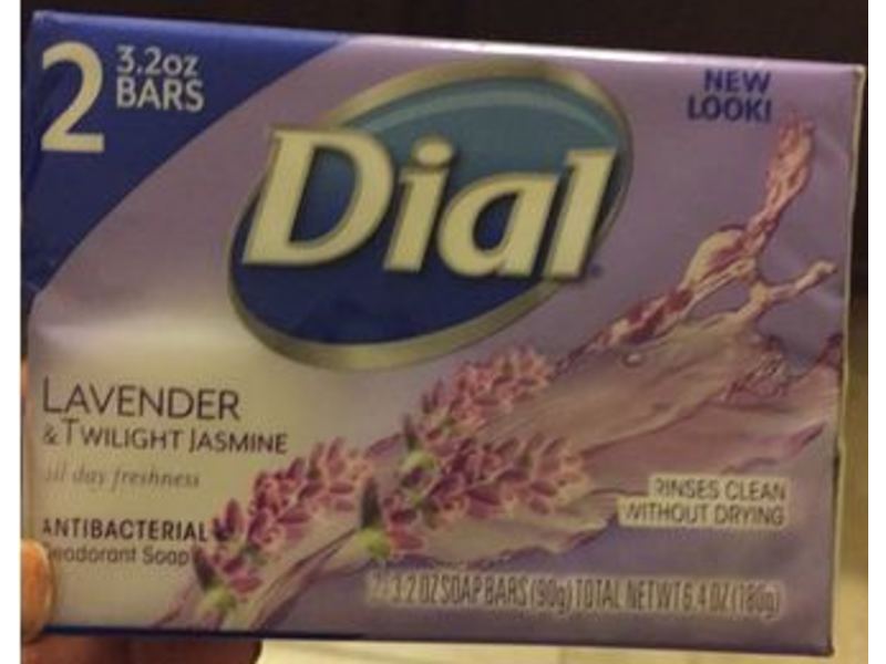 Dial Antibacterial Deodorant Soap, Lavender & Twilight Jasmine, 3.2 oz, Pack Of 2