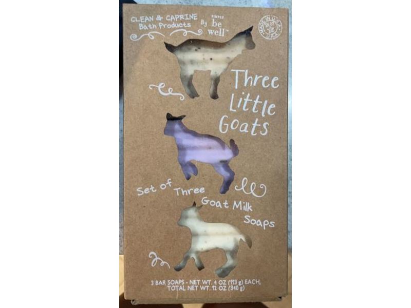 San Francisco Soap Company Simply Be Well Three Little Goats Goat Milk Soaps, 4 oz/113 g, Pack of 3