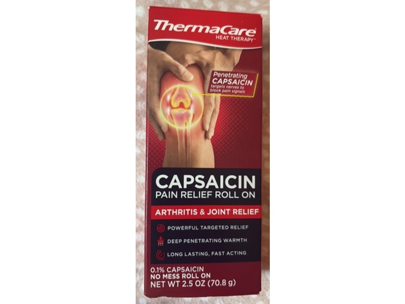 Thermacare Heat Therapy Arthritis & Joint Pain Relief Roll On, Capsaicin, 2.5 oz/70.8 g