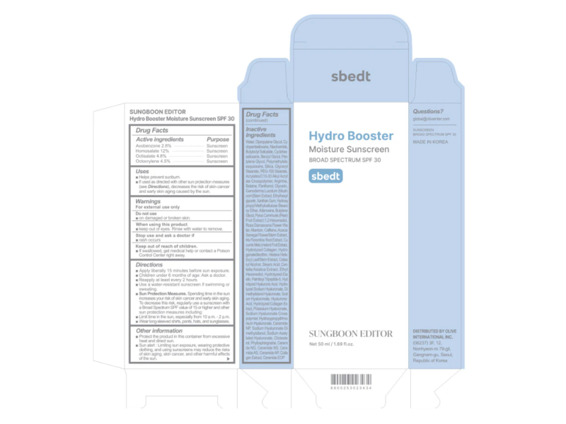Sungboon Editor Hydro Booster Moisture Sunscreen, SPF 30, 1.69 fl oz/50 mL