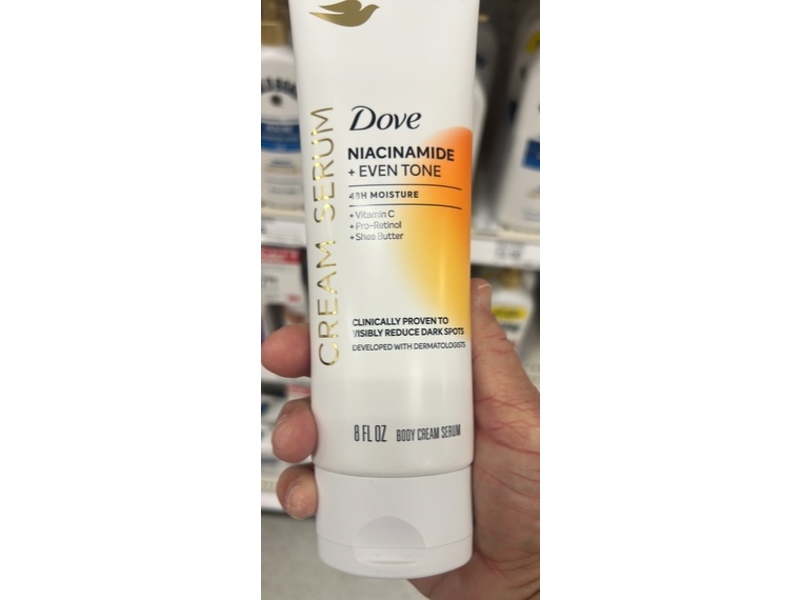 Dove Niacinamide + Even Tone Body Cream Serum, Vitamin C + Pro-Retinol & Shea Butter, 8 fl oz