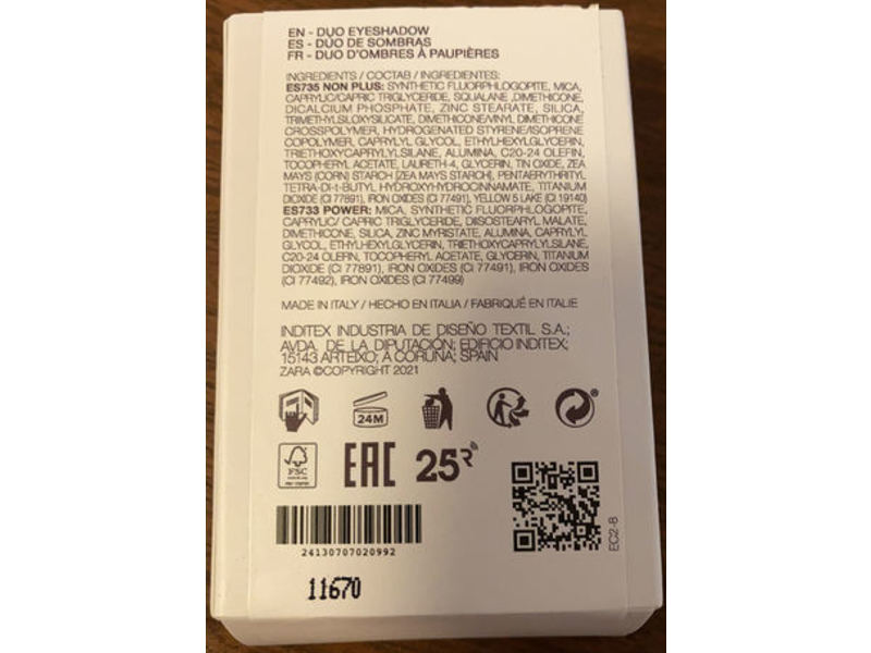 Zara Eye Color In 2 Refillable Eyeshadow Duo, Es735 Non Plus/Es733 Power, 0.04 oz