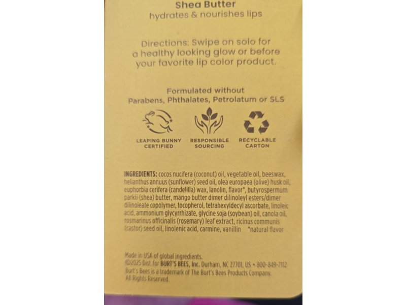 Burt's Bees Boosted Lip Balm, Sheer Plus, 0.16 fl oz/ 4.53 g