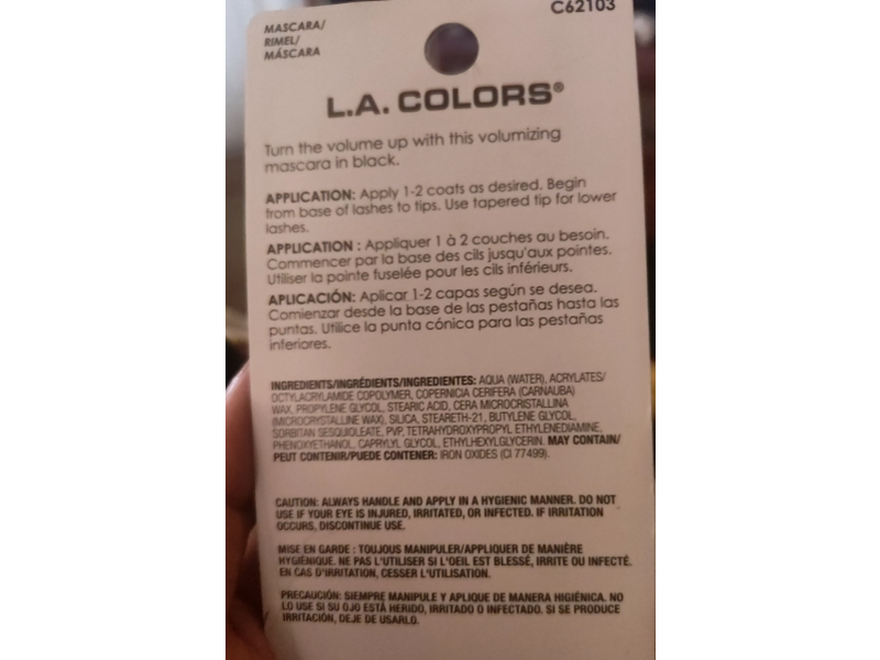 L.A. Colors VolumeUP! Mascara, C62103 Black, 0.106 oz/3 g