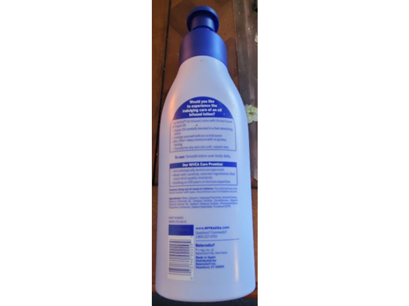 Nivea Oil Infused Lotion, Orchid & Argan Oil, 16.9 fl oz/500 mL