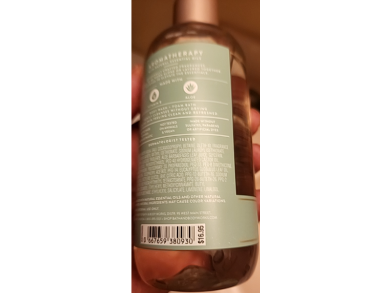 Bath & Body Works Aromatherapy Body Wash + Foam Bath, Eucalyptus, 10 fl oz/295 mL