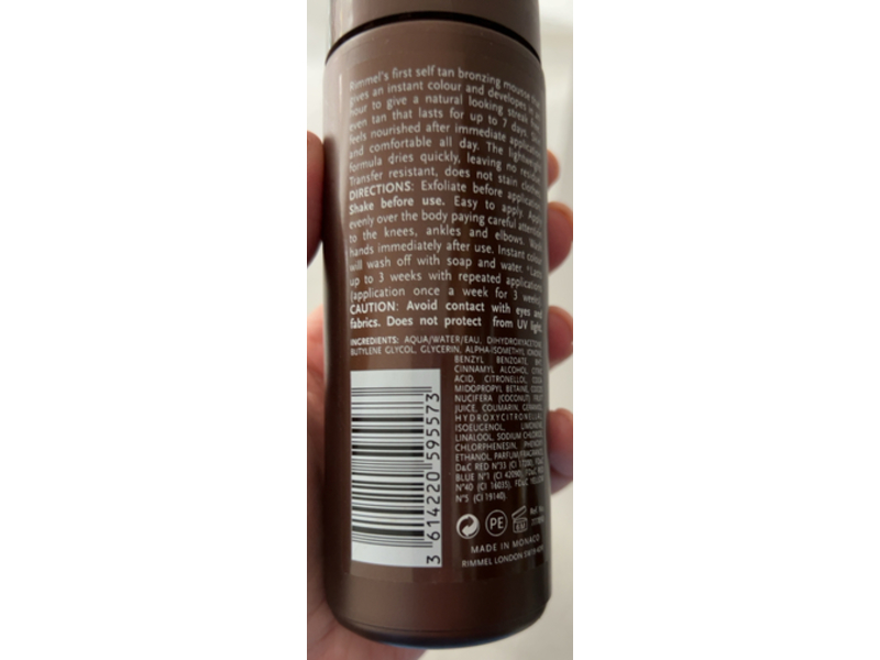 Rimmel London Sun Shimmer Self Tan Mousse, Light Matte, 5.0 fl oz/150 mL