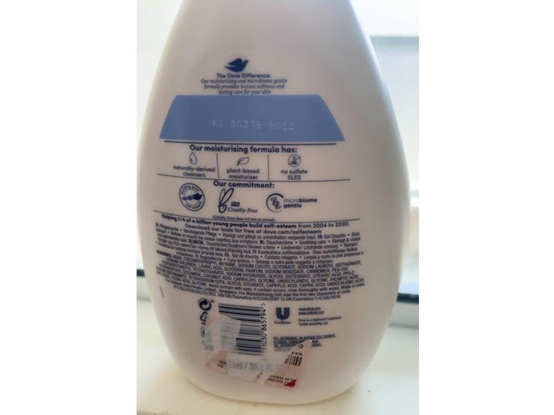 Dove Soothing Care Body Wash, Sensitive Skin, 33.8 fl oz/1000 mL