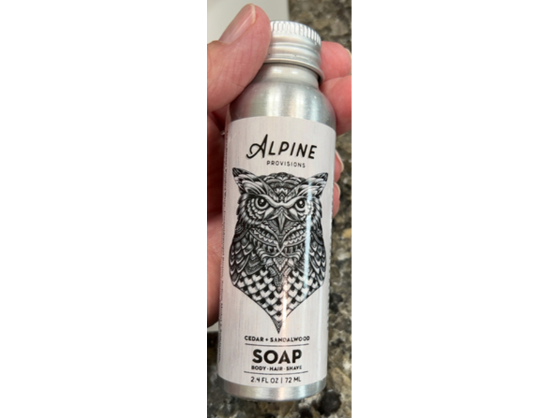 Alpine Provisions Soap, Cedar + Sandalwood, 2.4 fl oz/72 mL